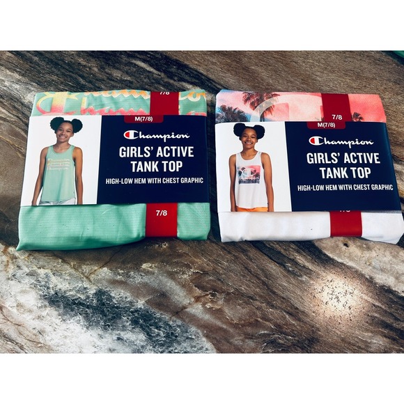 Champion Other - Champion Girls Short Cap Sleeve Everyday Tee T-shirts Size 7/8 Lot‎ Of 2 BxB